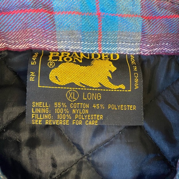 Vintage Branded Lion Mens Flannel Shirt Jacket Size XL (Long) - Picture 6 of 8
